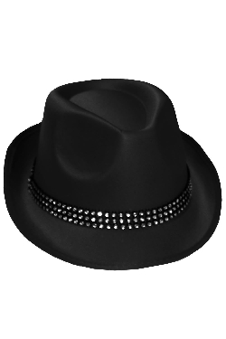 CAPPELLO POPSTAR CON BRILLANTINI NERO